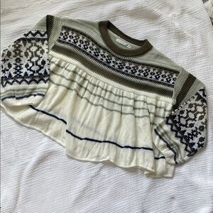 Altar'd State Peplum Fair Isle Knit Top